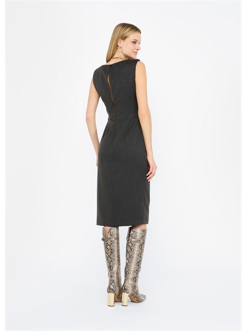 Abito gessato con pizzo LIU JO | CF5234T054A/C3782